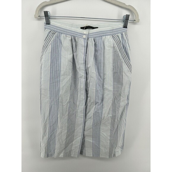 Zara Dresses & Skirts - Zara Trafaluc Button Down A Line Striped Skirt Size Small